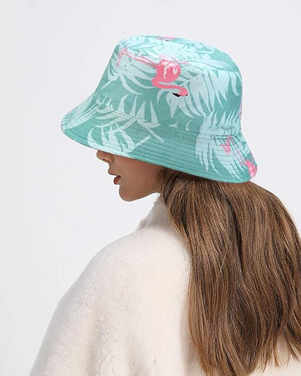 XYIYI Cute Bucket Hat Beach Fisherman Hats for Women, Reversible Double-Side-Wear