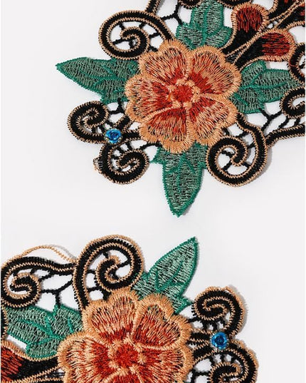 Specell Embroidered Flowers Lace Fingerless Gloves - for Bridal Wedding Cocktail Tea Party Evening Prom Costumes Cosplay
