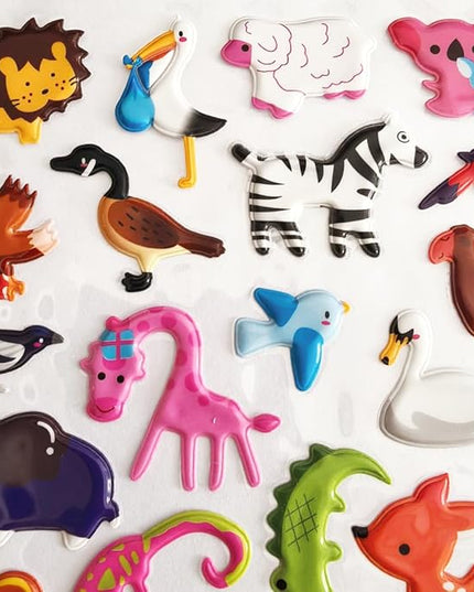 3D Animal Puffy Stickers 5 Sheets 360+ Waterproof 3D Stickers Pack, Cute Animal Themed Stickers for Crafts, Scrapbooking, Rewards, Party Favors for age13+