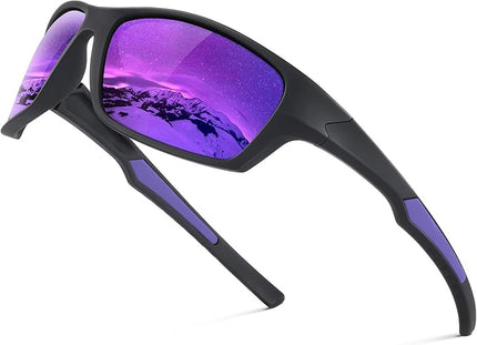 Fanshen Polarized Sunglasses for Men Women, Wrap Around Sunglasses for Mens Womens Cycling Running UV Protection