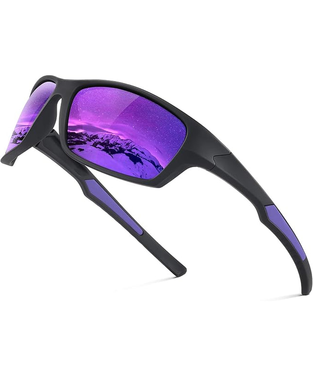Fanshen Polarized Sunglasses for Men Women, Wrap Around Sunglasses for Mens Womens Cycling Running UV Protection