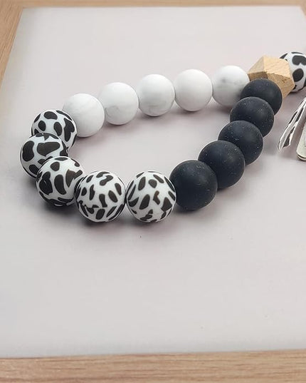 Phone Lanyard Silicone Beaded Phone Wrist Strap Cute Elastic Cell Phone Wristlet Chain Bracelet with 2 Tether Tab
