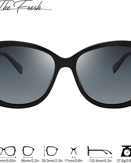 The Fresh Women's Oversized Square Jackie O Cat Eye Hybrid Butterfly Fashion Sunglasses - Exquisite Packaging