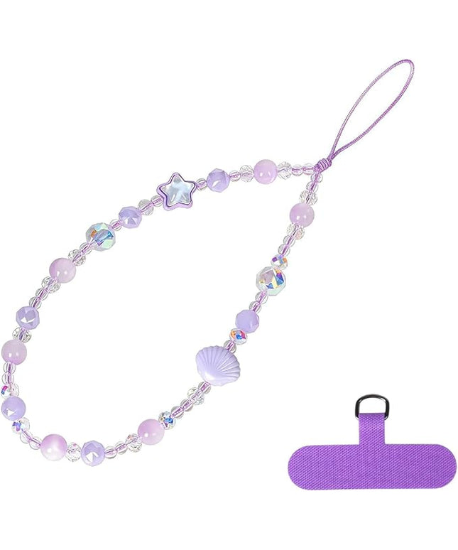 Cute Sparkling Star & Cat's Eye Phone Lanyard, Beaded Crystal Charm Strap for Phone Keys Purse - Gift for Women