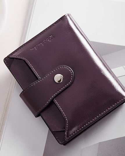 BOSTANTEN Women Leather Wallet RFID Blocking Small Bifold Zipper Pocket Wallet Card Case Purse with ID Window