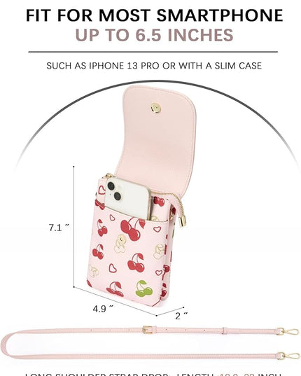 BOSTANTEN Vegan Leather Small Crossbody Bags for Women Designer Cell Phone Bag Wallet Purses Adjustable Strap