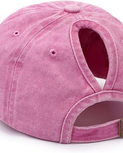 YeeHeen Ponytail Baseball Cap for Women High Messy Bun Caps Washed Cotton Hats