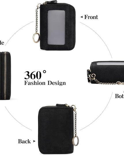 GOIACII Small Genuine Leather Wallet for Women, RFID Blocking Credit Card Holder Wallet