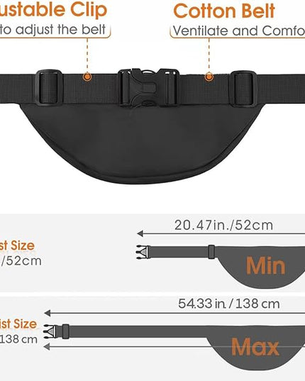 Large Fanny Pack for Women Men - Syican Waist bag with 3-Zipper Pockets, Gifts for Enjoy Sports Traveling Workout Casual Hands-Free crossbody bags Fits MAX 7.9'' iPad & 6.6'' Phone