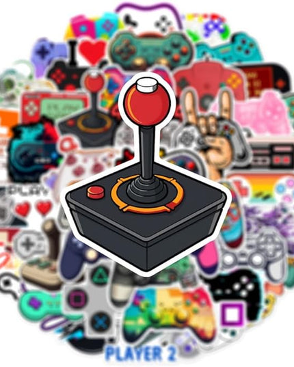 50 PCS Video Game Stickers Bulk Pack - Waterproof Vinyl Decals for Water Bottles, Laptops, Tech Devices & Skateboards | Aesthetic Gaming Sticker for Teens, Adults | Cool Gamer Gift Party Supplies