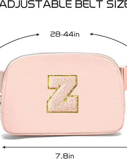 Gitus Gifts for 8 9 10 11 12 Year Old Girls Belt Bag Fanny Pack Crossbody Bags with Initial Letter Patch Cute Stuff Birthday Gifts for Teen Girls Women Personalized Trend Stuff (Coral Pink-Z)