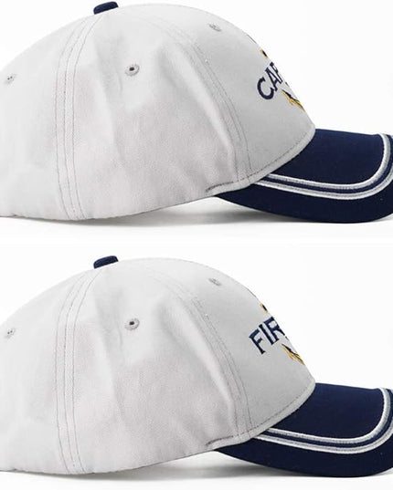 Captain Hat & First Mate | Matching Skipper Boating Baseball Caps | Nautical Marine Sailor Navy Hats