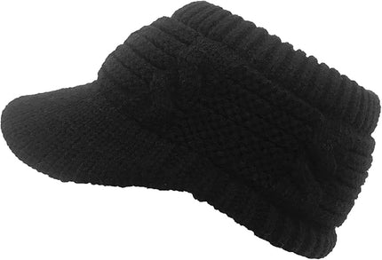 XYIYI Beanie Tail Winter Warm Knit Messy High Bun Ponytail Hats Visor Beanie Cap