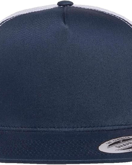 Yupoong 5-Panel YP Classic Trucker Cap | High Profile Flat Visor Snapback | OSFM | Bulk Packs Available