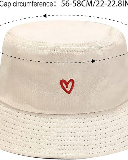 XYIYI Fashion Embroidery Bucket Hat Cotton Beach Fisherman Hats for Women Girls