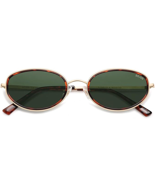 SOJOS Trendy Oval Polarized Sunglasses for Women Men, 80s 90s Chic Retro Vintage Sunnies SJ1248