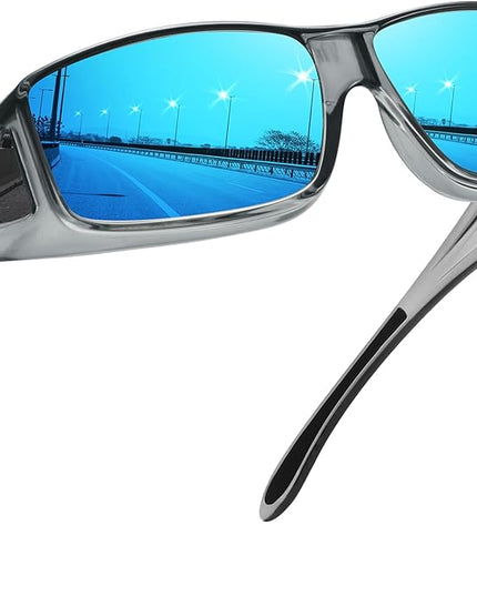 MEETSUN Fit Over Glasses Sunglasses for Men Women,Wrap Around Sunglasses Polarized UV400 Protection