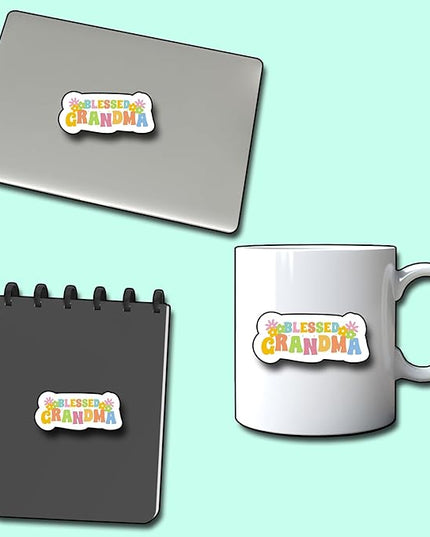 (3Pcs) Blessed Grandma Sticker, Decal Gifts Mom Decorate Books Laptop Phone Water Bottles Kindles Stickers Tumbler Sticker Waterproof Vinyl Decorate Sticker 3" Inch