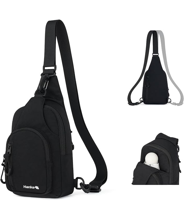 Hanke Crossbody Sling Bag for Women Men, Small & Large Casual Cross Body Sling Bags, Chest Bag for Outdoor Hiking Travel