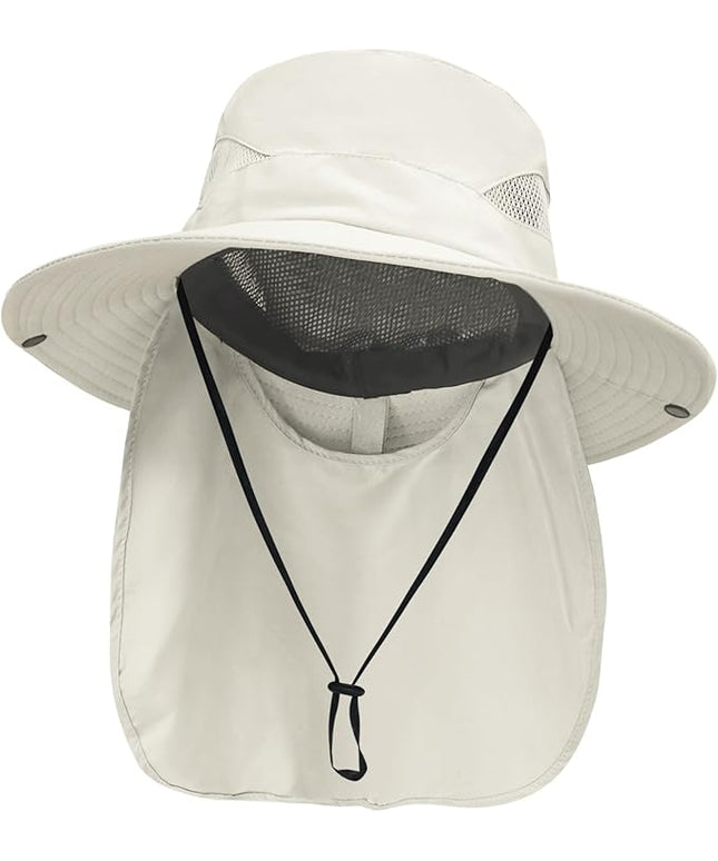 NPJY Sun Fishing Hats with Neck Flap for Men Women UV Sun Protection Bucket Hat