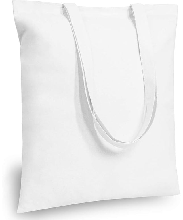 TOPDesign 5-Pack Economical 16"x15" White Cotton Tote Bag, Lightweight Medium Reusable Grocery Shopping Cloth Bags, Suitable for DIY, Advertising, Promotion, Gift, Activity