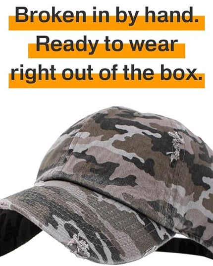 KBETHOS Vintage Washed Distressed Cotton Dad Hat Baseball Cap Adjustable Polo Trucker Unisex Style Headwear