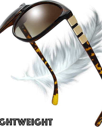 The Fresh Women's Oversized Square Jackie O Cat Eye Hybrid Butterfly Fashion Sunglasses - Exquisite Packaging