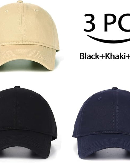 Zylioo XL XXL Oversize Baseball Cap, 100% Cotton Adjustable Dad Hat for Big Heads 23.5"-25.5", Soft Crown Large Size Cap