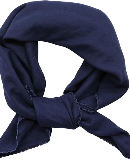 27" Cotton Hair Bandana for Women, Ladies Solid Color Neck Scarf Women's Square Scarves for Beach Dating Leisure