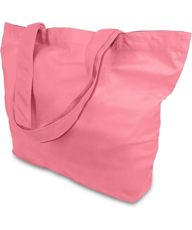 TOPDesign 3-Pack Super Strong Large 12oz Cotton Canvas Tote Bags, Reusable Grocery Shopping Cloth Bags, Fashionable Two-Tone Totes for Crafts, DIY Your Creative Designs