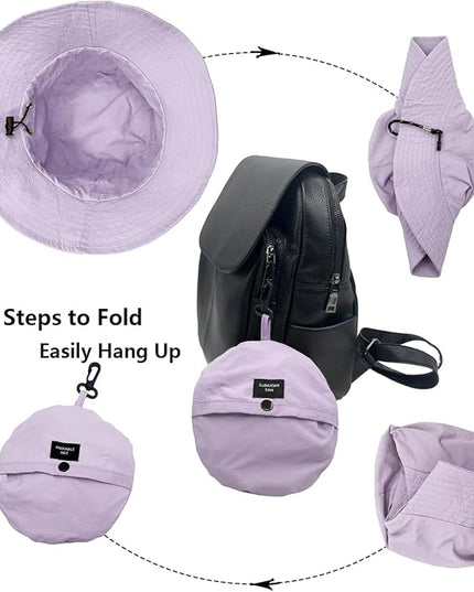 woogwin Waterproof Bucket Rain Hat with Chin Strap Quick Dry Packable Boonie Sun Hat Safari Hat UV Protection