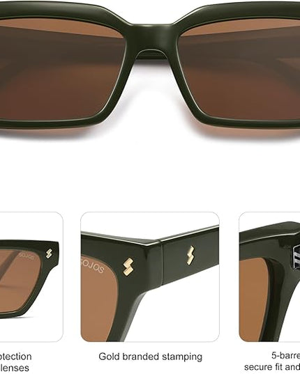 SOJOS Trendy Polarized Sunglasses Womens Men Retro Vintage 90s Cute Cat Eye Narrow Sun Glasses SJ2381