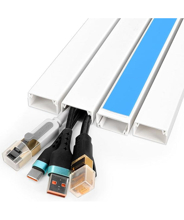 Cord Hider Kit, 58in Cord Covers for Wires on Wall, Paintable Wire Covers for Cords, Self-Adhesive Cable Hider Cord Organizer, Wire Hiders for TV on Wall, 4X L14.5in X W0.96in x H0.57in