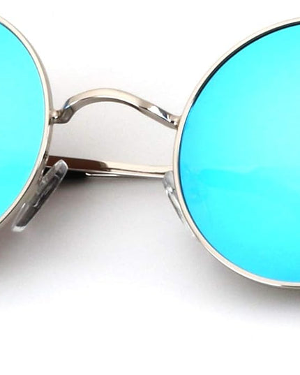 KALIYADI Round Polarized Sunglasses for Men Women Retro Metal Hippie Circle Style Sun Glasses UV Protection