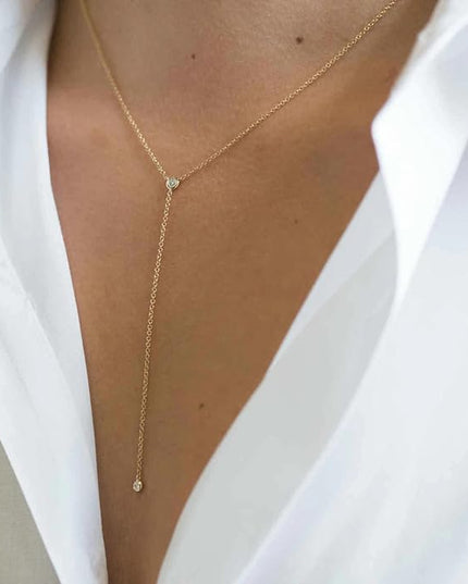 Tewiky Dainty 14k Gold Plated/Silver Cubic Zirconia Necklaces for Women, Simple CZ Jewelry Necklaces Trendy Gifts