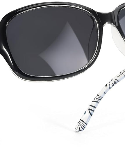 SIPHEW Polarized Sunglasses for Women | Vintage Square Sunglasses w UV400 Protection | Womens Wraparound Shade