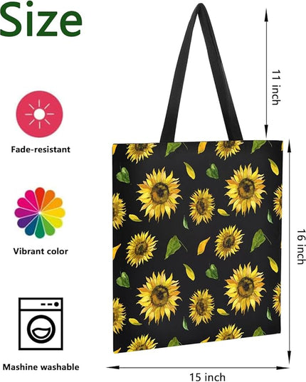 AUSVKAI Canvas Tote Bag Aesthetic for Women, Cute Reusable Cloth Cotton Bags for College Shopping Beach Grocery Trendy Gifts
