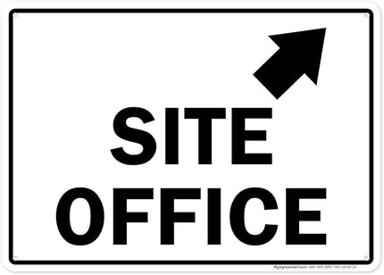 Site Office Up Right Arrow Sign, 10x14 Inches, Rust Free .040 Aluminum, Fade Resistant, Made in USA by My Sign Center