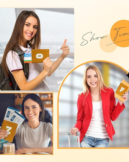 Initial Passport Cover Holder and Luggage tag Set,PU Leather Passport Case Travel Suitcase Tag with Letter Patch, Personalized Travel Luggage Accessories Gifts for Women Grils Teenage Ginger Z