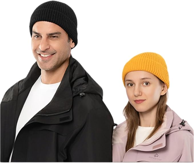 Stylish Wool Knit Short Cuff Fisherman Beanie for Men and Women Unisex Warm Winter Hat
