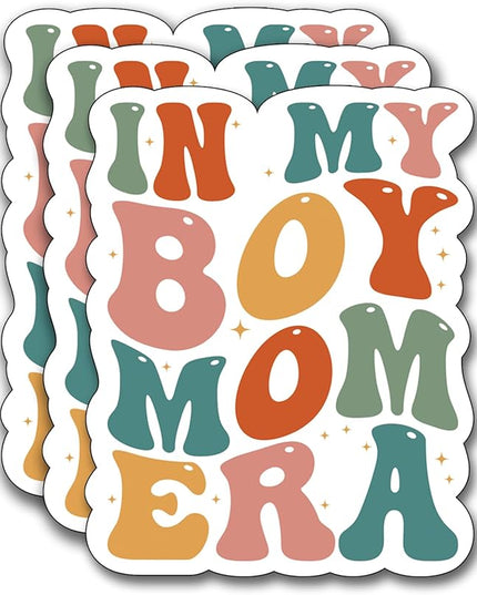 (3Pcs) in My Boy Mom Era Sticker, Sticker Gifts Mom Decorate Books, Laptops, Water Bottles Kindles Stickers, Phones Tumbler Waterproof Vinyl 3" Inch