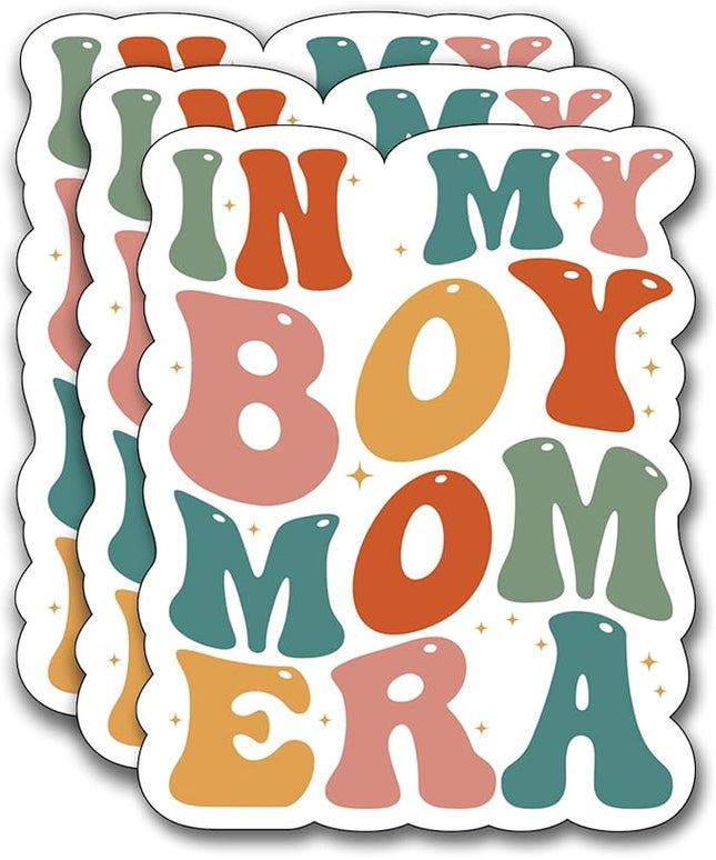 (3Pcs) in My Boy Mom Era Sticker, Sticker Gifts Mom Decorate Books, Laptops, Water Bottles Kindles Stickers, Phones Tumbler Waterproof Vinyl 3" Inch