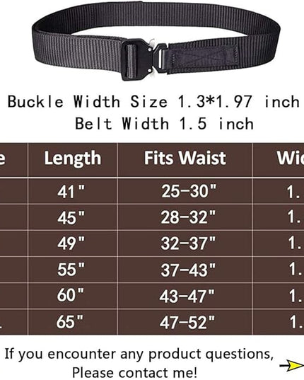 MOZETO Tactical Belts for Men 1.5" Nylon EDC CCW Gun Belt for Concealed Carry Holsters with Heavy Duty Quick Release Buckle