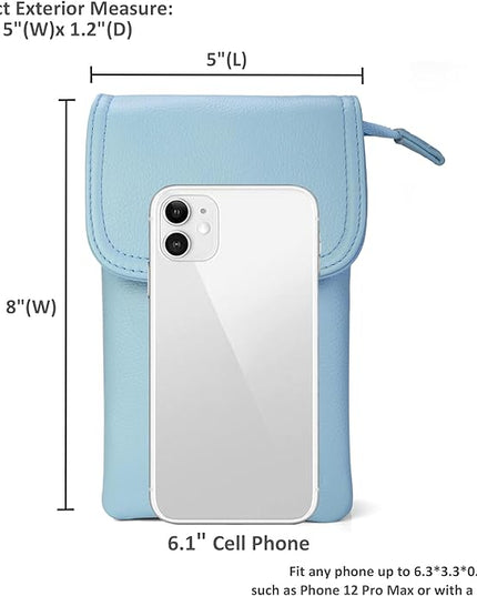 befen Genuine Leather Small Crossbody Bags for Women Cell Phone Bag Cross Body Purses,Silver Zipper
