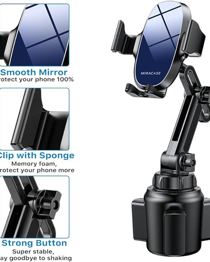 Miracase Universal Cup Phone Holder for Car, [Upgraded Version] Adjustable Long Neck Car Cup Holder Phone Mount Cradle Friendly Compatible with iPhone Samsung Google and All Smartphones, Blue