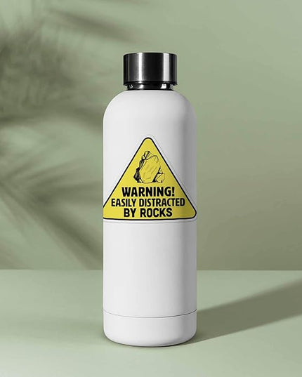 Easily Distracted by Rocks Sticker for Hydroflask Water Bottle - Funny Geology Quote Laptop Decal - Cute Nature Gift for Hikers