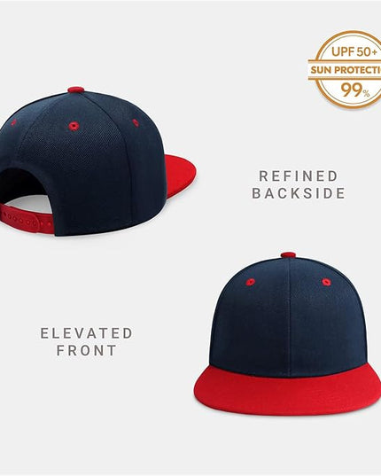CHOK.LIDS Flat Bill Visor Classic Snapback Hat Blank Adjustable Brim High Top End Trendy Color Style Plain Tone Baseball Cap