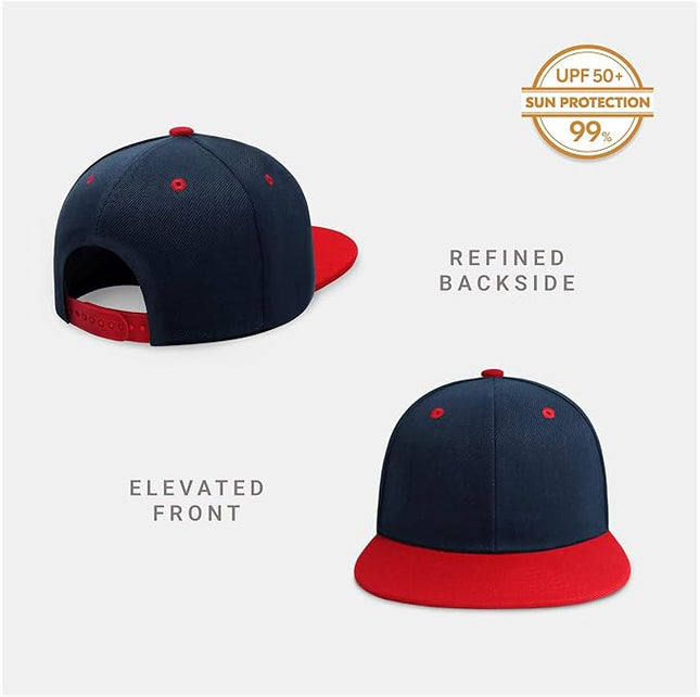 CHOK.LIDS Flat Bill Visor Classic Snapback Hat Blank Adjustable Brim High Top End Trendy Color Style Plain Tone Baseball Cap
