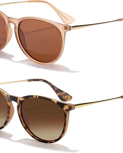 CHBP Sunglasses Womens Men Polarized UV Protection Trendy Vintage Retro Round Mirrored Lens Sunglasses For Women
