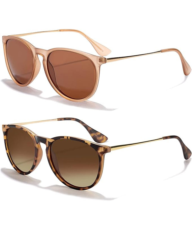 CHBP Sunglasses Womens Men Polarized UV Protection Trendy Vintage Retro Round Mirrored Lens Sunglasses For Women